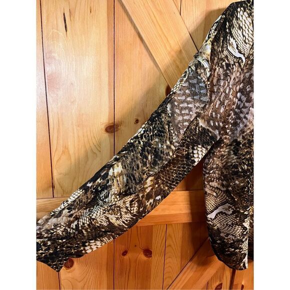 Marc Bouwer Flutter Draped Ruffle Long Sleeve Multi Printed Top Size XL (2843) - Picture 2 of 7